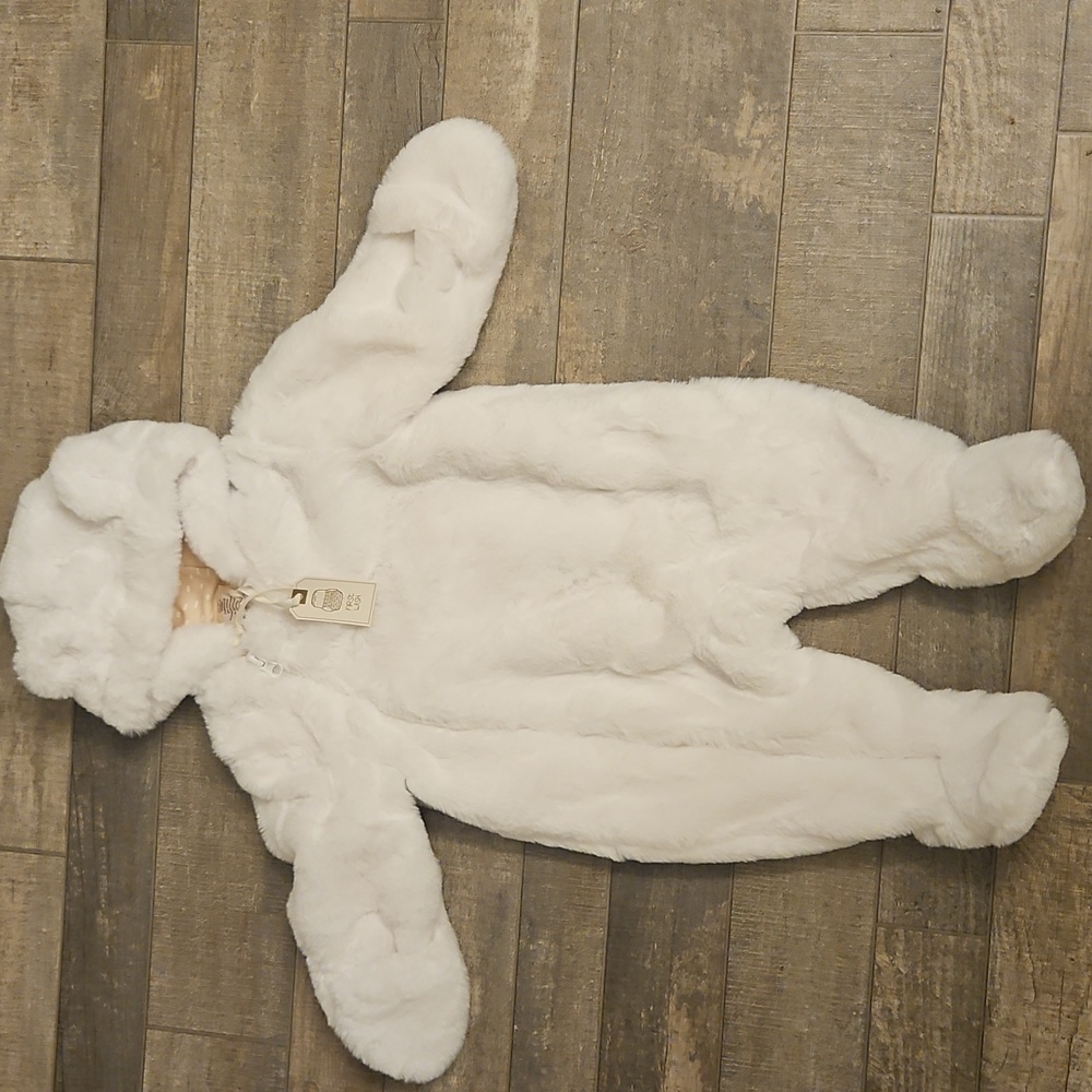 Cozy White Fleece Baby Onesie
